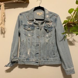 Distressed Light Jean Jacket